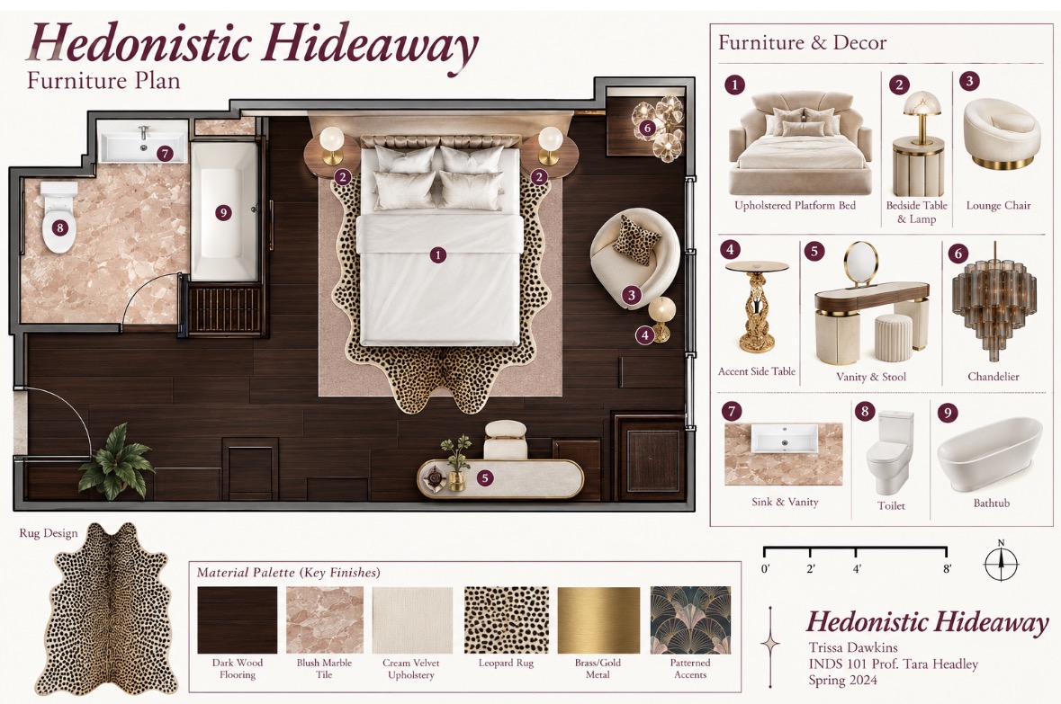 Hedonistic Hideaway design board